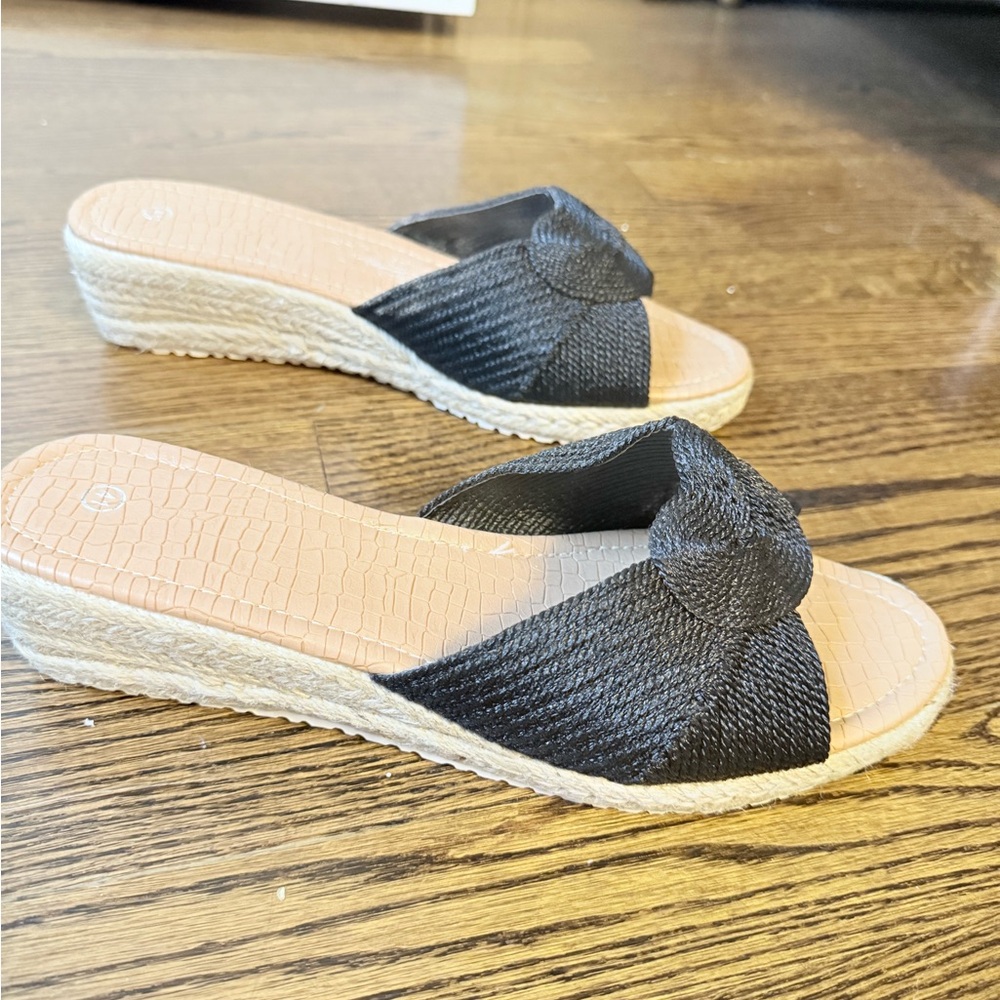 Black Wedge Sandals brand new size 10
